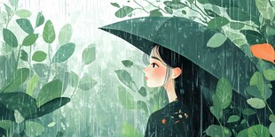 雨天插画