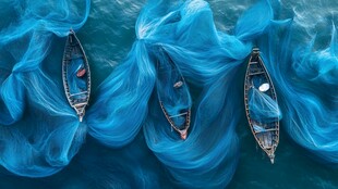 海蓝色流苏背景素材