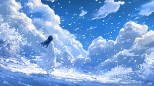 浪漫动漫洁白云朵