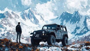 爬山的吉普车
