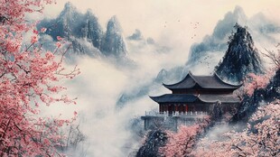 山水楼阁雅致意境风