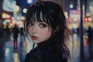 板绘少女插画