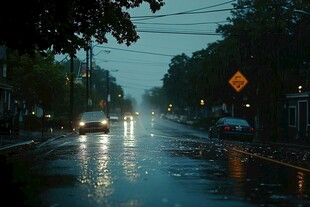 雨后街景美丽街景