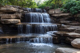 叠瀑水景