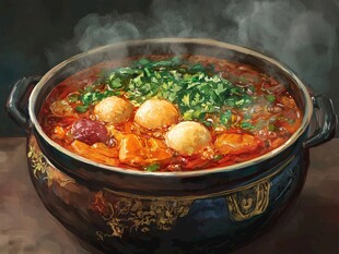 豆泡儿汤插画