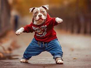 户外运动的小狗