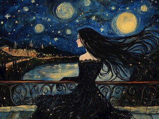 星月河幻想插画