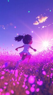 花田里奔跑的女孩