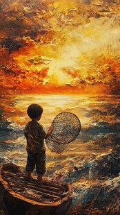 捕鱼装饰画