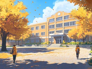 校园场景插画
