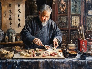 雕漆工匠张成蜡像