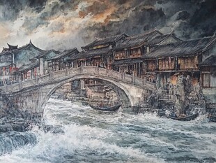 回澜风雨桥装饰画艺术