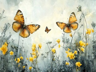 油画装饰画蝴蝶