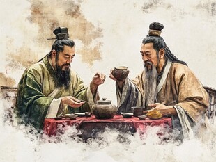 古代人物品茶