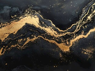 流体画金色山河