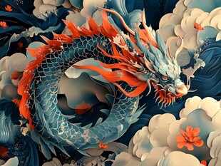 龙包装插画