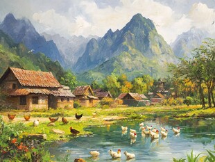 高清宽幅田园山水