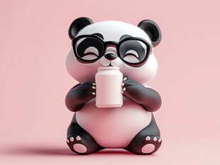 霸气熊猫健身形象