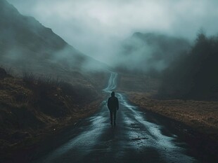 人在孤独的路上