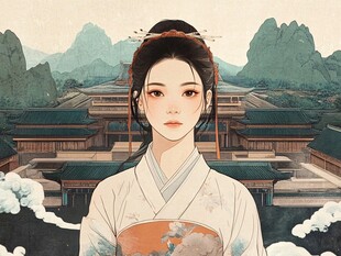 文创少女插画