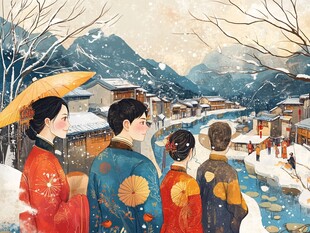 雪乡插画