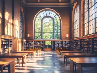 图书馆逆光