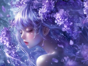 梦幻唯美蓝色系少女