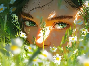 雏菊少女插画