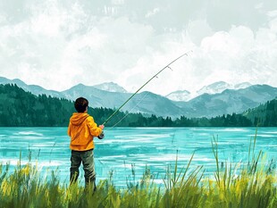 钓鱼的少年