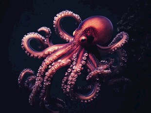 章鱼能短暂在陆地行走