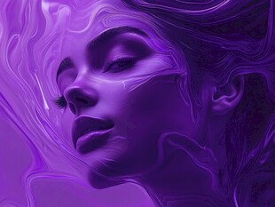 紫色梦幻流体画