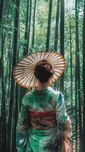 竹林写真古装汉服