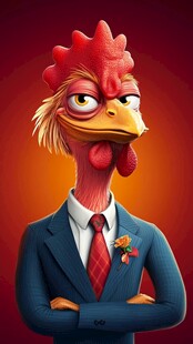 卡通霸气鸡大侠头像