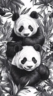 熊猫包装插画