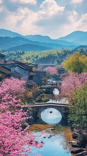 石桥春色