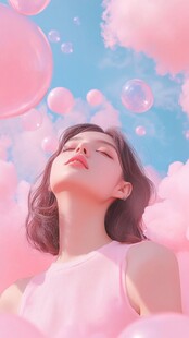 人物粉色治愈系唯美