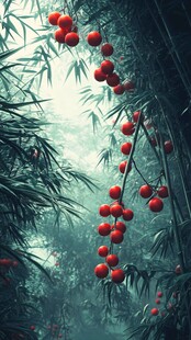 绿竹林与红灯笼