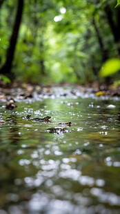 大自然森林溪水