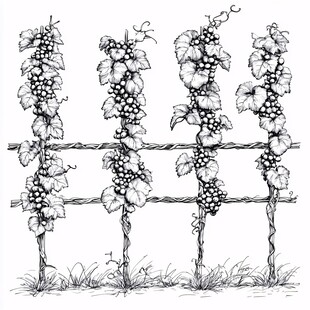 葡萄架手绘