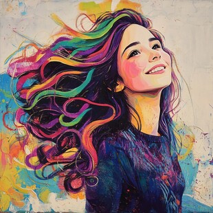 酷炫色彩写意装饰画