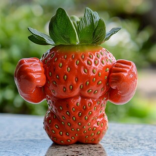 红草莓雕塑
