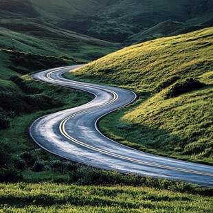 弯路弯道蜿蜒上坡