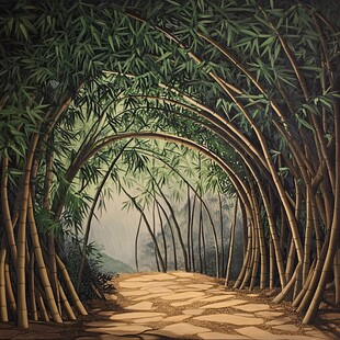 竹林立体画