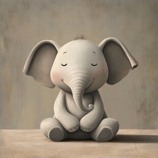 呆萌卡通大象设计