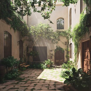 影视小品庭院背景