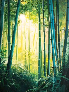 竹林背景插画