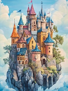 梦幻城堡插画