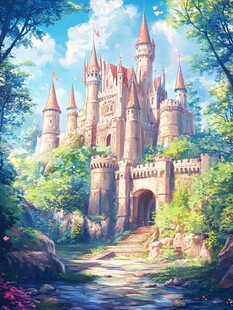 梦幻城堡插画