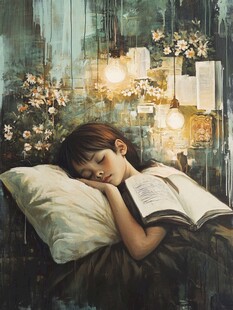 文艺梦境小女孩手绘