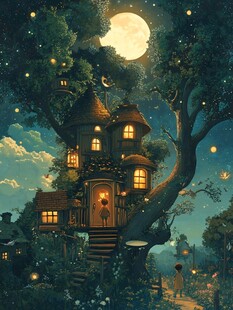 秘密树屋插画